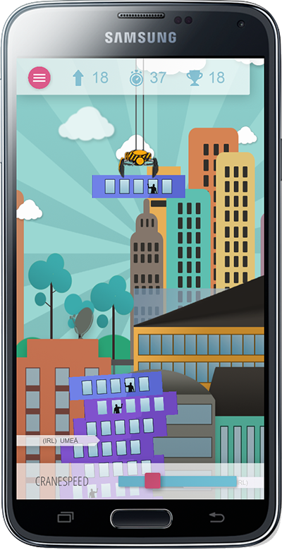 Stack wooden floors with the crane to build your tower